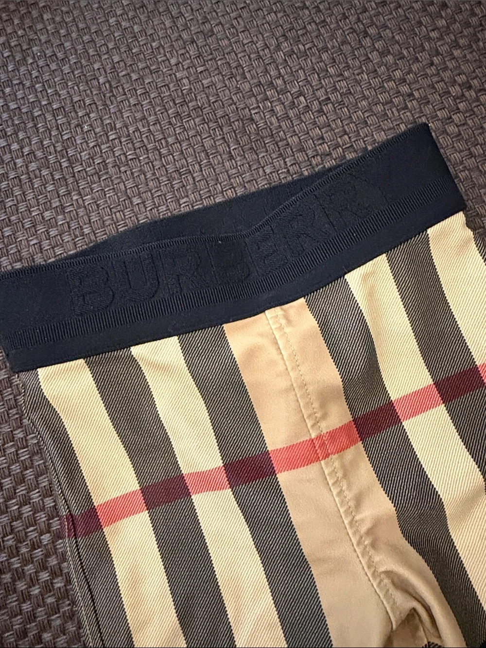 Burberry Beige Black and Red Vintage Check Kids Leggings